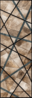 Luxury designer rug featuring abstract geometric lines on a textured neutral base.
