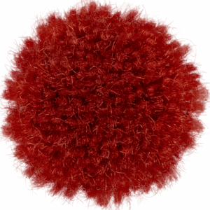 Red roofing insulation ball for commercial flat roof systems on plain background.