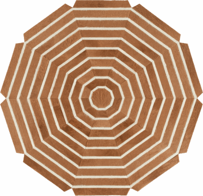The Nice 20977 is a high-end designer rug with octagonal brown and white rings.