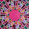 Luxury designer rug inspired by Tower House 86, with geometric mosaic design.