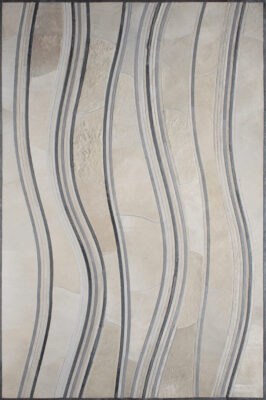 The Swell 13939 is a luxury designer rug with abstract beige and gray patterns.