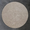 Beige luxury designer rug with geometric maze, handmade from high-quality wool.