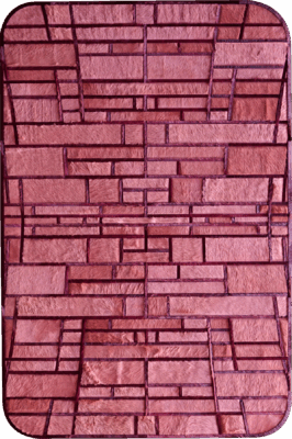 Luxury designer rug Tower House 02877 with layered pink and purple geometric pattern.