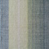 Luxury designer rug with blue, beige, and yellow vertical stripes in a woven high-end textile.