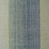 Close-up of Custom 02664 luxury designer rug with blue, gray, yellowish-green stripes and visible high-end woven texture.
