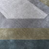 Luxury designer rug Atlas 03147 with geometric hexagons in muted beige, gray, olive, and blue tones.