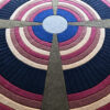Luxury designer Atlas 03269 round rug with concentric rings, handmade wool and silk.