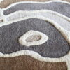 Close-up of luxury designer Bloom 03448 rug with abstract gray, beige, and white patterns.
