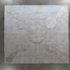 Luxury designer rug Atlas 03145: square gray handmade wool rug with raised modern geometric pattern.