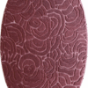Luxury designer rug Bloom 03996, square with embossed rose in dusty rose hue.