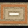 Luxury custom designer rug in silk wool, geometric pattern, handmade high-end quality.