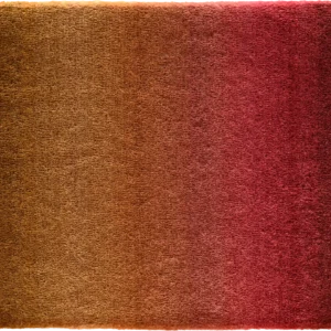 Luxury designer area rug with a brown to reddish-pink gradient, high-end wool blend.