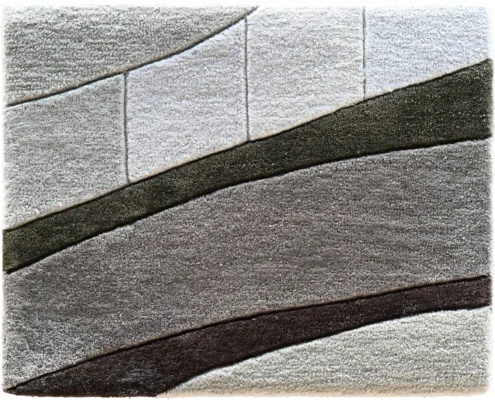 Luxury designer rug featuring curved bands in white, gray, and brown with an abstract layered pattern.
