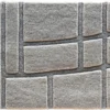 A square gray tile with a raised pattern, ideal as inspiration for luxury designer rugs.