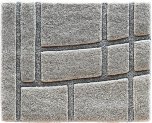 A square gray tile with a raised pattern, ideal as inspiration for luxury designer rugs.