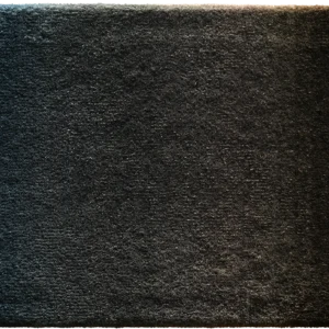 A rectangular luxury designer rug in dark gray, featuring a dense, high-end textured surface.