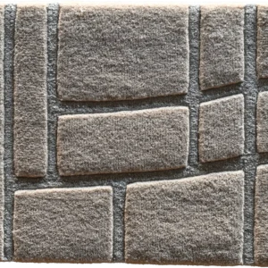 Luxury designer doormat inspired by high end stone tile pattern in elegant gray tones.