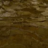 A close-up of luxury designer hide rugs in brown and tan, featuring abstract waves.