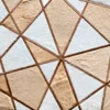 Silhouette Hide 14495 luxury designer rug with tan and white geometric pattern, handmade from premium hide.