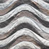 Close-up of Flow Hide 29576 designer rug with wavy, layered hide in luxe neutrals.