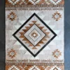 Luxury designer rug with a central diamond, geometric motifs, and high-end handmade hide craftsmanship.