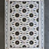 Aubusson Hide 15998 luxury designer rug with black floral motifs, light blue and beige, handmade high end rectangular wool mosaic.