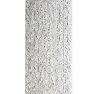 Luxury custom rug with Lance Hide 14723, handmade chevron pattern in light gray and white.