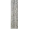 Vertical panel resembling a luxury designer rug with light gray, staggered stone tile pattern.