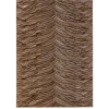 Luxury custom Hide 16290 designer rug in brown with chevron pattern and textured, layered strokes.
