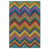 Luxury designer rug with a colorful zigzag chevron pattern in premium hide.