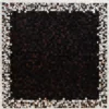 High end designer rug with a central dark grid, framed by light mosaic-inspired accents.