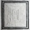 Faceta Hide 15388 luxury designer rug features geometric rectangles in white and gray.