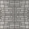 Tower Wool 15486 luxury designer rug with black geometric lines on a light gray, high end handmade wool rug pattern.