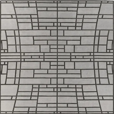 Tower Wool 15486 luxury designer rug with black geometric lines on a light gray, high end handmade wool rug pattern.