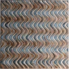 Flow Hide 29116 luxury designer rug with wavy brown and blue lines, handmade hide rug.