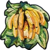 Luxury custom rug design featuring embroidered yellow bananas and green leaves motif.