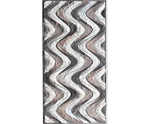 Flow Hide 29576 luxury designer rug with textured surface and metallic abstract waves.