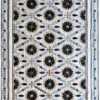 Aubusson Hide 15998 high-end designer rug with black and white floral geometric pattern and luxury carved border.