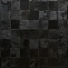 Glossy black tile grid evokes a high end designer rug or luxury custom rug texture.