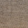 Luxury designer rug with interlocking beige and brown rectangles, handmade high end quality.