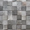 3 Lock Box Hide 15460 showcases a luxury designer rug with gray textured tiles resembling handmade fur-patterned hide rugs.