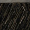 A luxury designer rug featuring diagonal dark brown and black fur stripes, Custom Hide 15473.