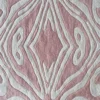 Urushi Wool 28585 luxury designer rug with beige and pink abstract geometric pattern on high-end handmade wool fabric.