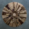 Custom Hide 28455 designer rug with radiating geometric shapes in luxury handmade hide.