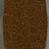 Luxury designer Bloom Wool 15897 handmade wool rug with abstract brown pattern.