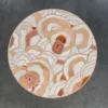 Bloom Hide 16038 is a luxury designer rug with abstract wavy beige, white, and brown layers on gray.