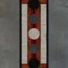 Atlas Hide 15902 designer rug features geometric stripes and circles in luxe handmade hide.