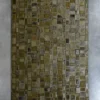 Confusion Hide 28074 designer rug: metallic gold and bronze mosaic on gray, luxury handmade hide accent.