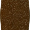 Designer Bloom Wool 15897 cushion in luxury handmade wool, brown with abstract floral pattern, perfect for high end rug collections.