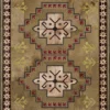 Winterlude Hide 26020 high end designer rug with central motifs and star border on muted brown.